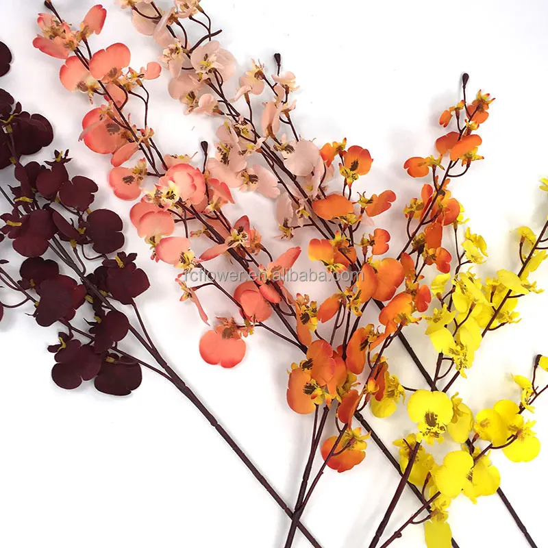 Simulation 3D oncidium dancing orchid artificial flower living room interior decoration fabric artificial flower