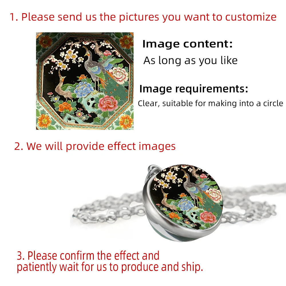 Animal Pendant Silvery 20MM Glass Ball Jewelry  Men Women Clavicular hain Lion Tiger Pendant Necklace