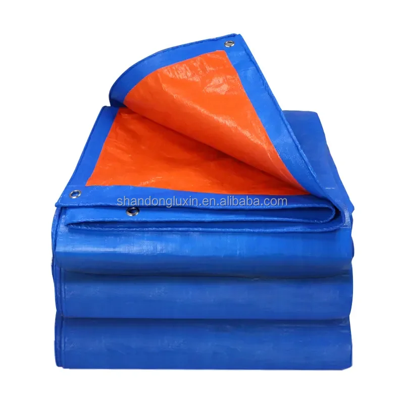 China Heavy Duty Factory Customized Double Waterproof Pe Tarpaulin Large Plastic Canvas Eyelet Pe Tarpaulins