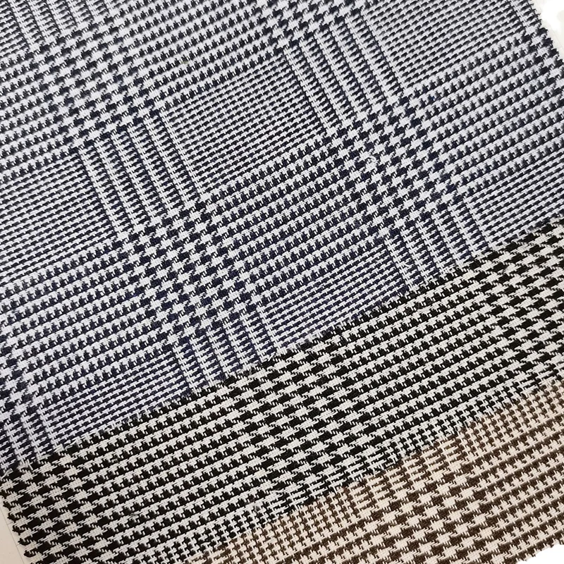 Check plaid wholesale price uniform thicken jacquard windbreaker tr suiting men clothing gabardine suiting fabric for garment