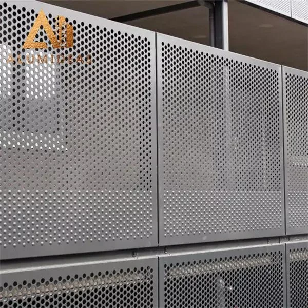 Perforated Metal Sheet Facade Customized Design Construction Building Wall Ventilated Decoration