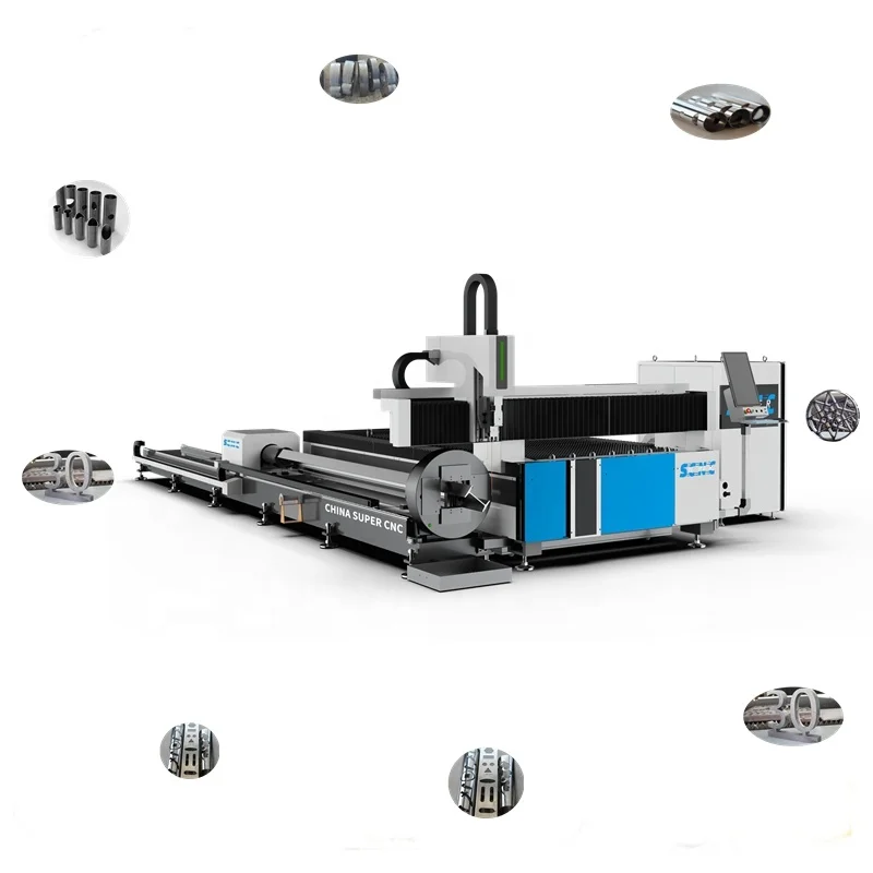 Supercnc Aluminum Carbon Steel Stainless Metal Sheet and Pipe Cutting Fiber Laser Machine