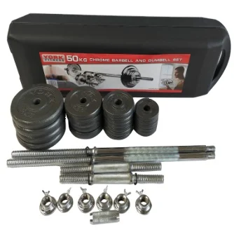 Нагрев 20 кг чугунное хромированное регулируемое оборудование для тренажерного зала штанга гантели набор со шатуном