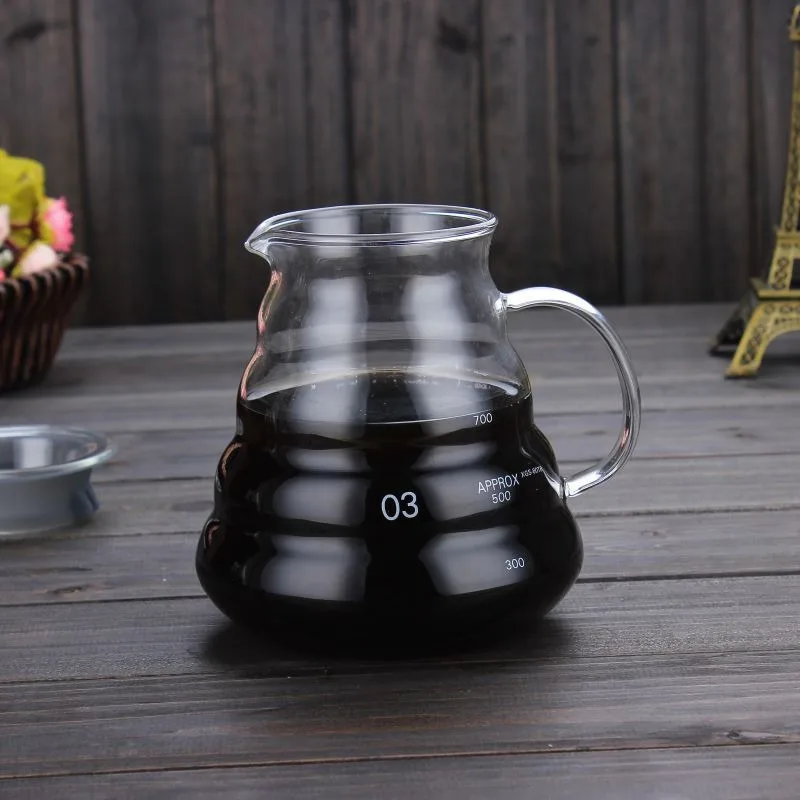 Heat-resistant 360ml 600ml 800ml Coffee filter cup Tools high borosilicate PP Base Pour over Coffee Maker