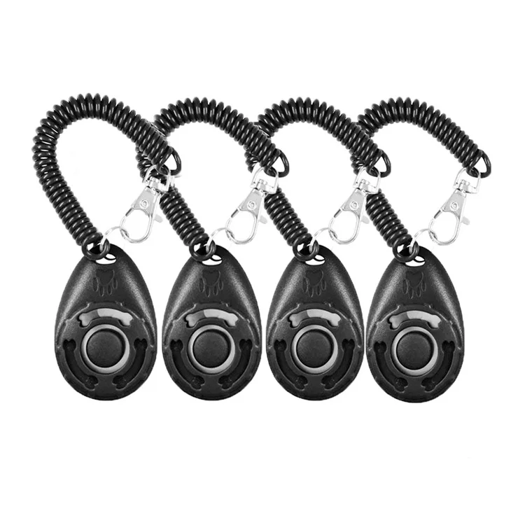 2021 Hot Sale High Quality Black Dog Training Clicker with Wristband Practical Black Pet Training Clicker