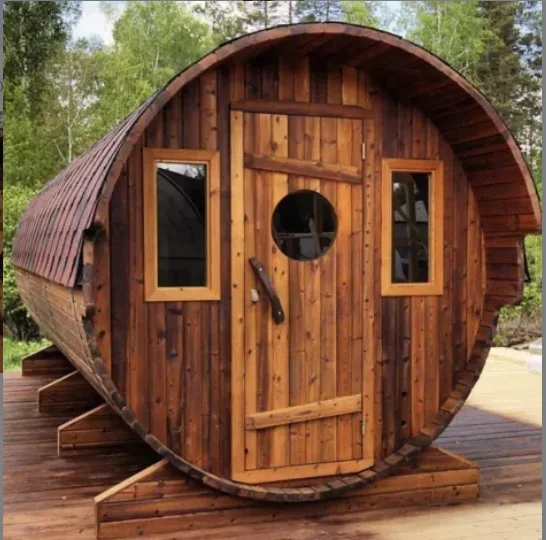 North America hot sales red cedar wood steam barrel outdoor sauna