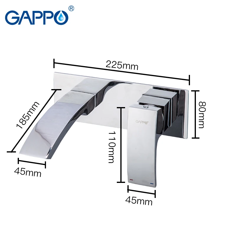 
Wall Mount Brass Taps Basin Faucet for Bathroom 