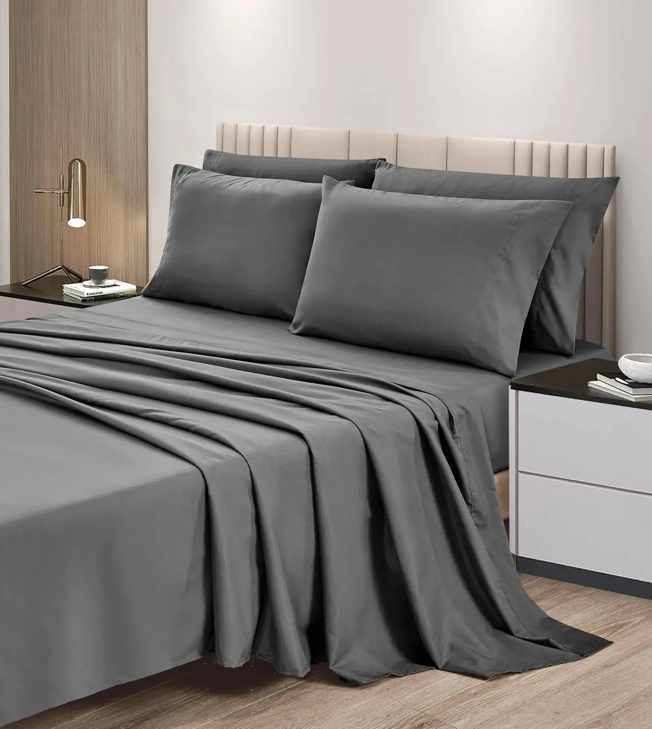 100% Microfiber Full Queen King Bed Deep Fitted Sheet with Pillowcase Bed Sheet Sets