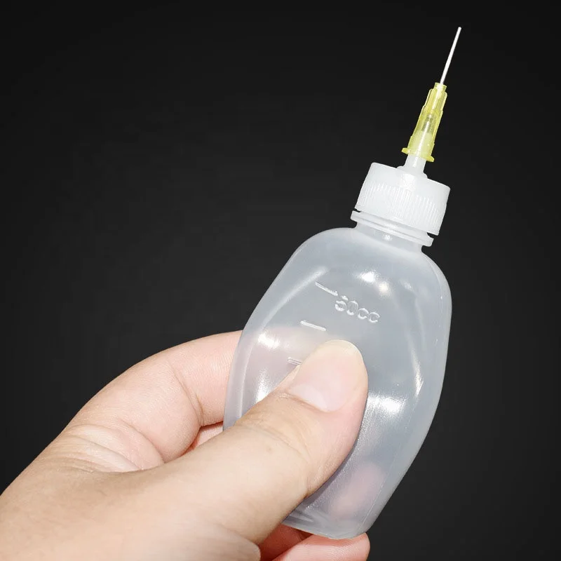 50cc Needle Glue Squeeze Bottle 50ml dispensing bottle Syringe Bottle Industrial Precision Tip Applicator
