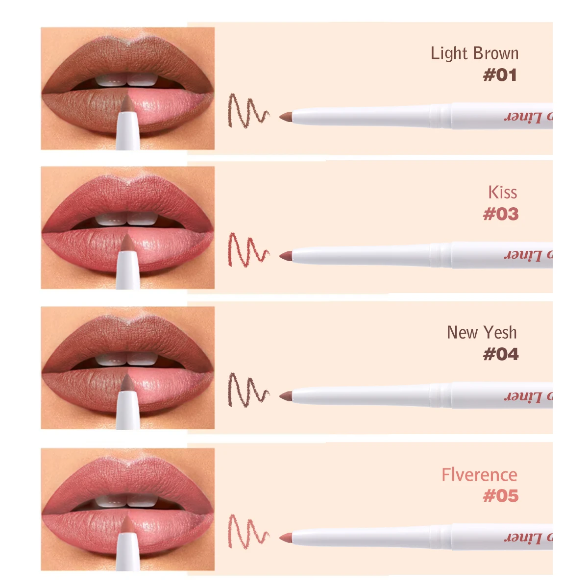 High Quality Pigmented Lip Liner Pencil With Brush And Sharpener Custom Logo Vegan Waterproof Creamy Lip Liner Private Label