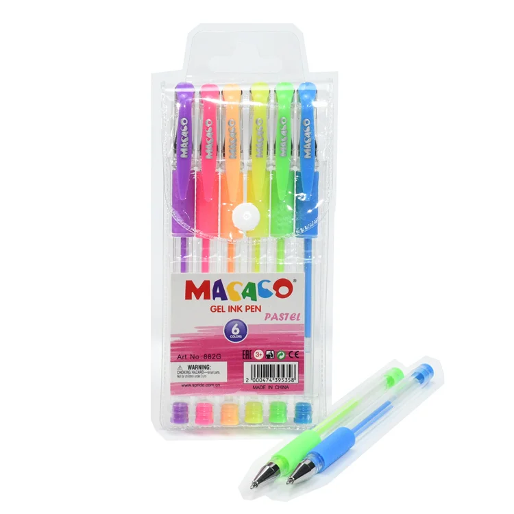 Oem производитель офисные канцелярские принадлежности яркие цвета Роскошные гелевые чернильные ручки для письма набор