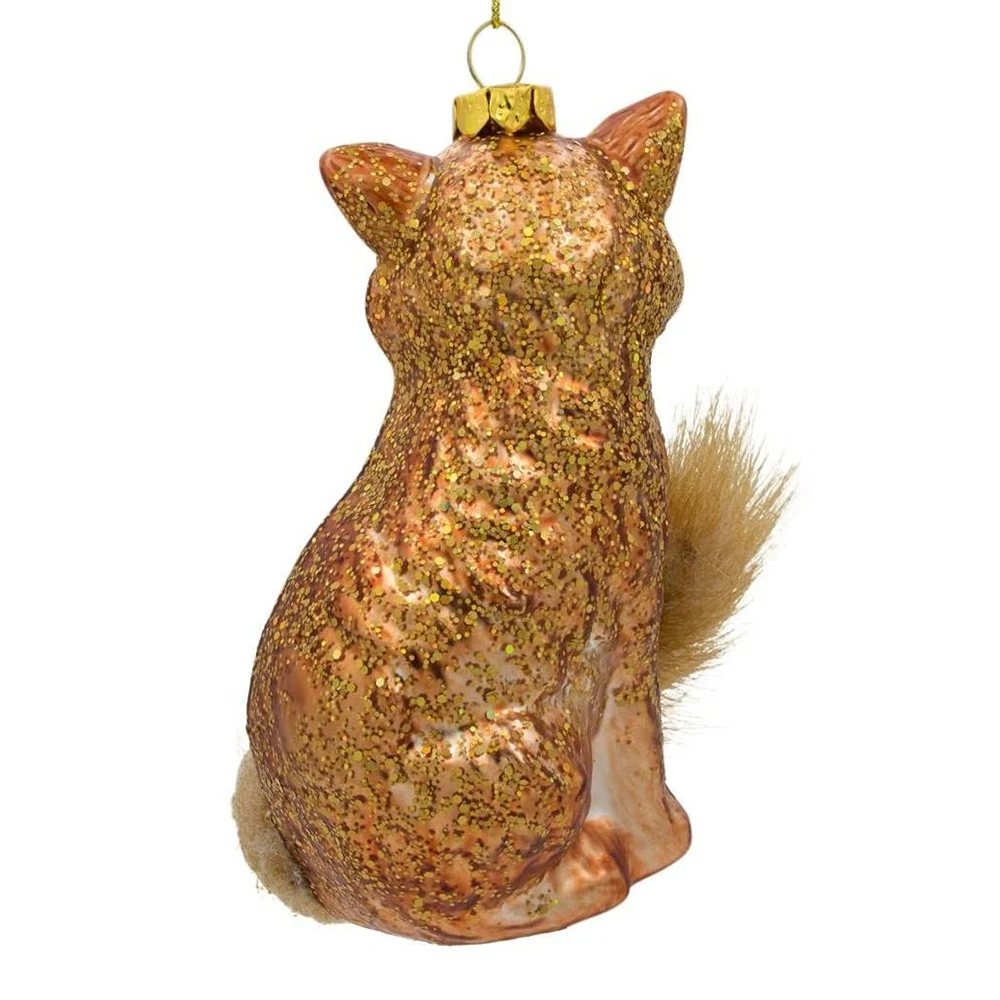 Eaglegifts New personalized blown glass animals fox ornaments Christmas Tree Hanging Ornaments Christmas Eco-friendly Balls