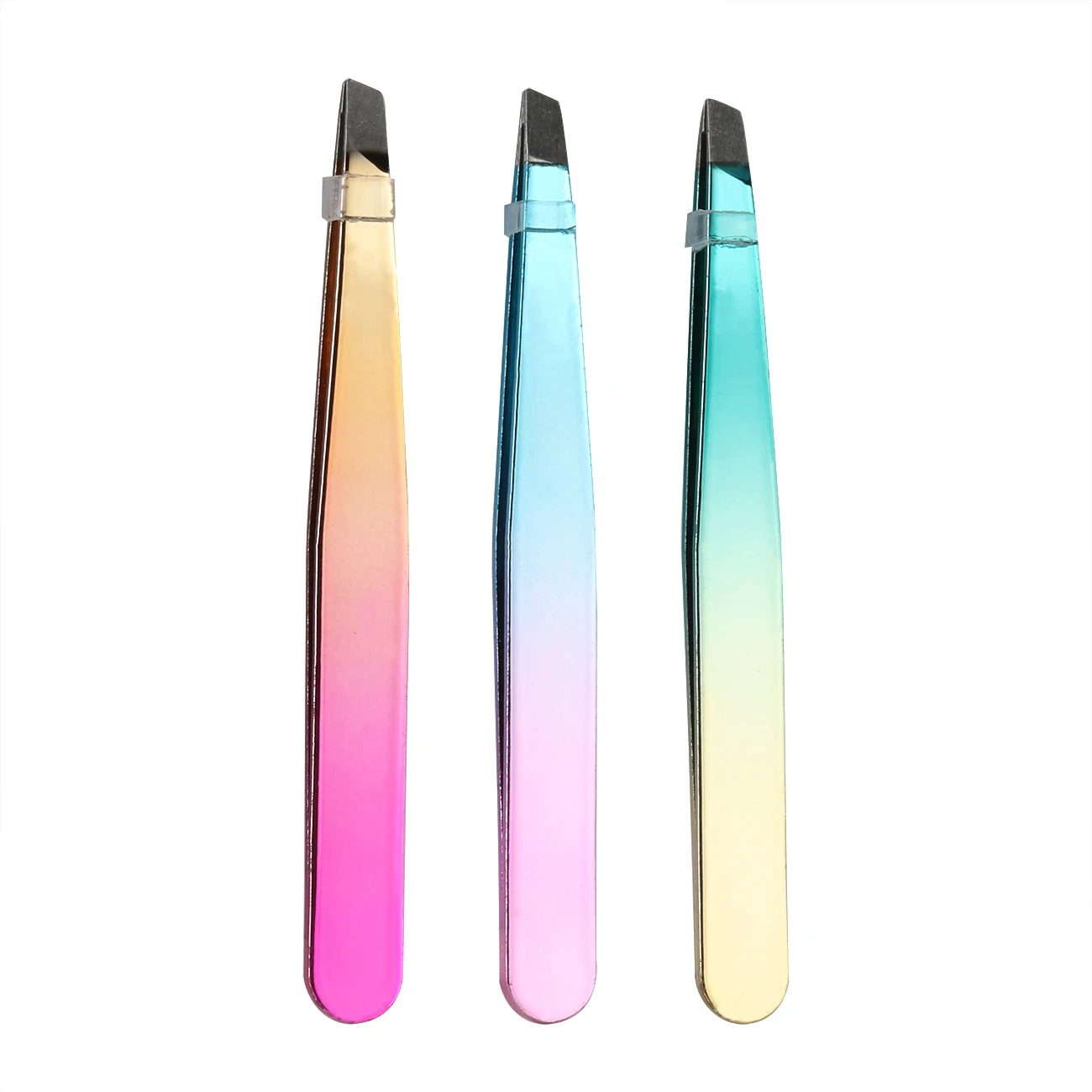 Wholesale Durable Stainless-Steel Nano Materials Spray-painted 96 MM Eyebrow Tweezers Set Colorful Clamps Mirror Polish Clip