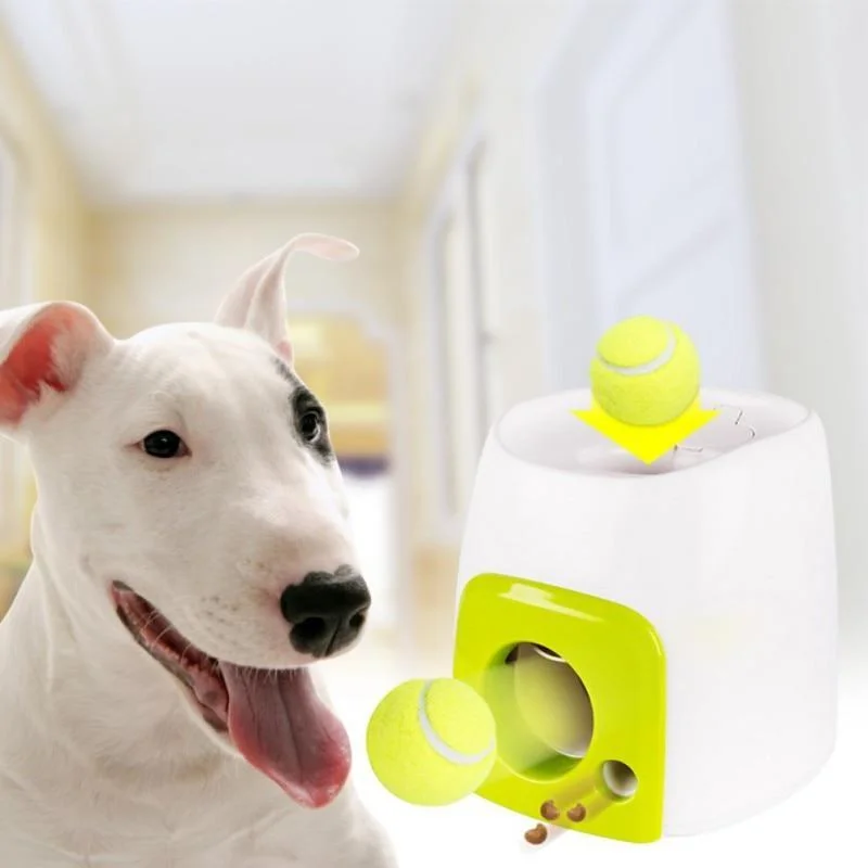 A04 pet dog funny tennis ball launcher treat feeding activity training play launching treats reward food machine toy for dogs