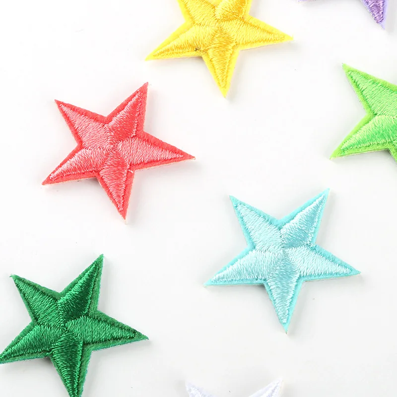 Custom new design small star embroidery patches for clothing