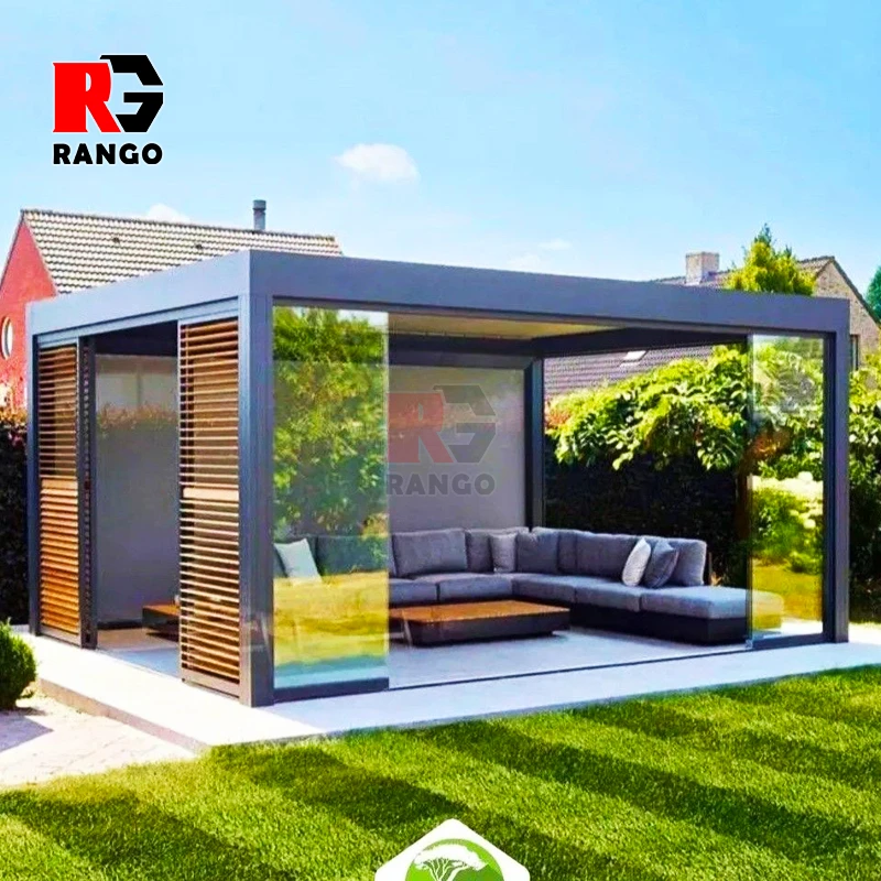 factory direct sale Alauminum Materials Structure model sun room glass house Customized Awning Glass House garden