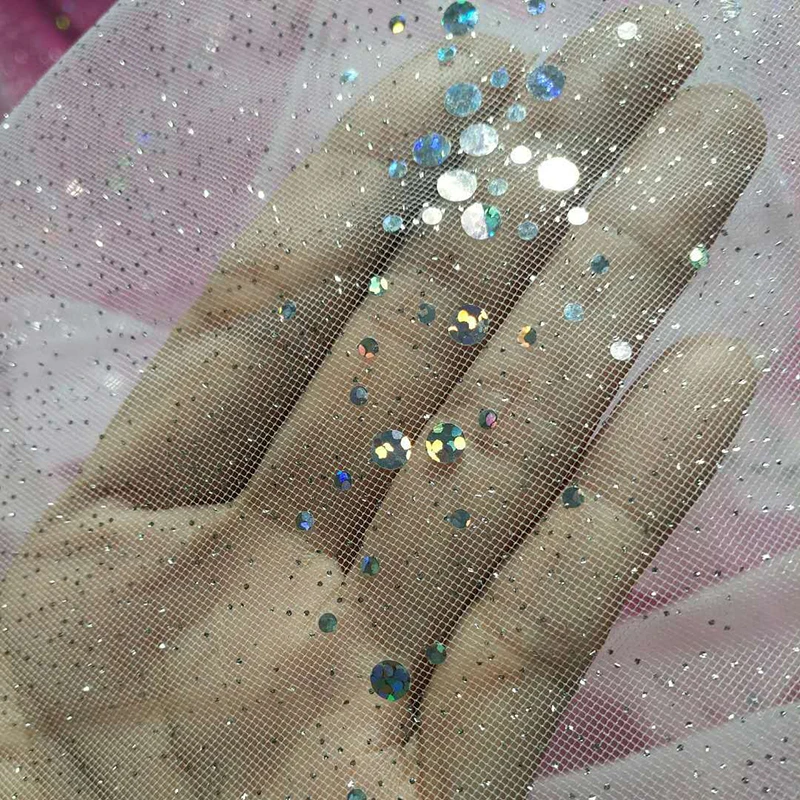 tutu dress american mesh fabric with stars tulle fabric with glitter foil printing dress fabric