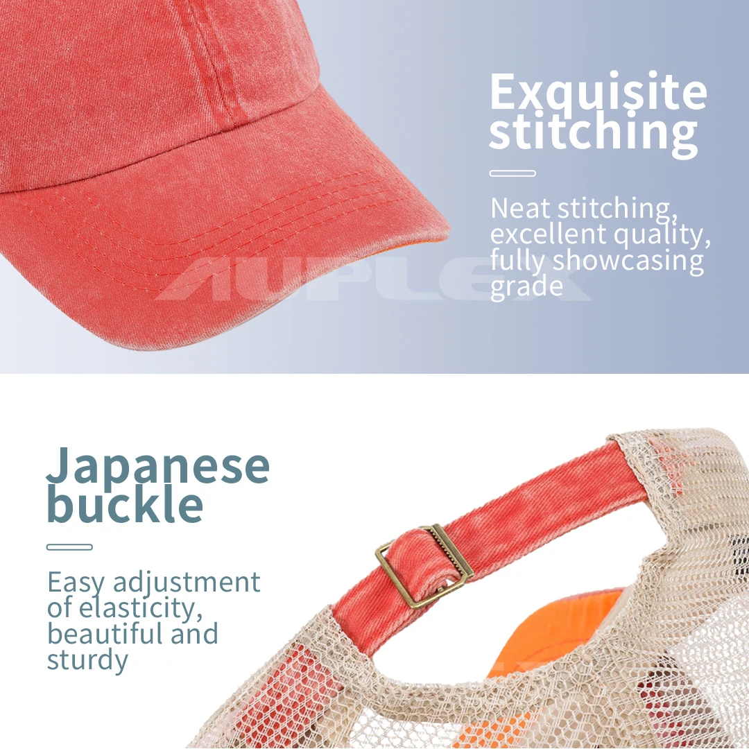 Custom Low Profile Baseball Cap Unisex Embroidered Mesh Back Trucker Hat Men Sun hat Plain Mesh Cap with Custom Logo