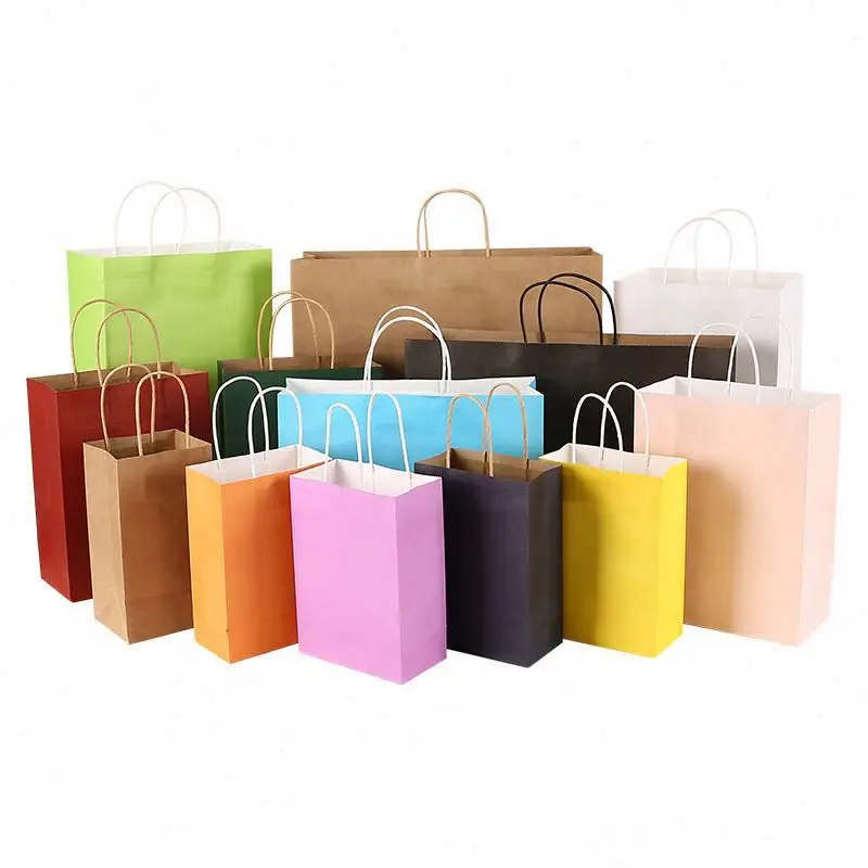 custom kraft bags luxury for flour packaging clothing paper bag