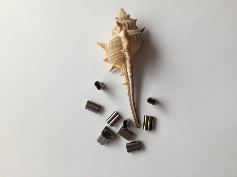 double brass tube sleeve crimps two holes for fixing fishing lines fishing rig accessory