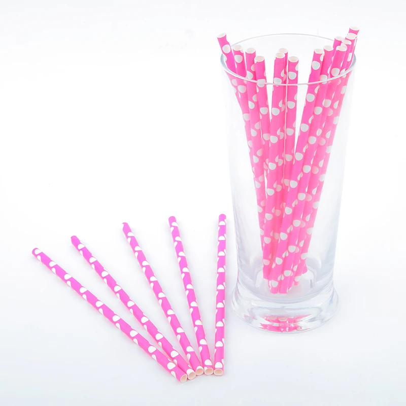 6mm fsc standard full colors printing 25pcs/100pcs packing Paper drinking straws