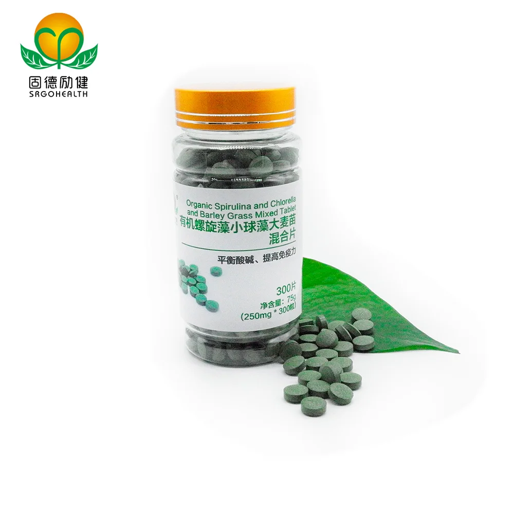 
EU And NOP Certificated Organic Spirulina & Chlorella & Barley Grass Mixed Tablet 
