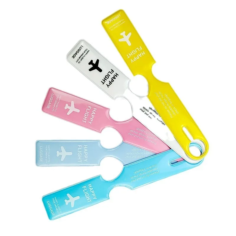 Travel luggage tag custom logo anti-lost identification silicone baggage label aircraft boarding tag pvc luggage tag