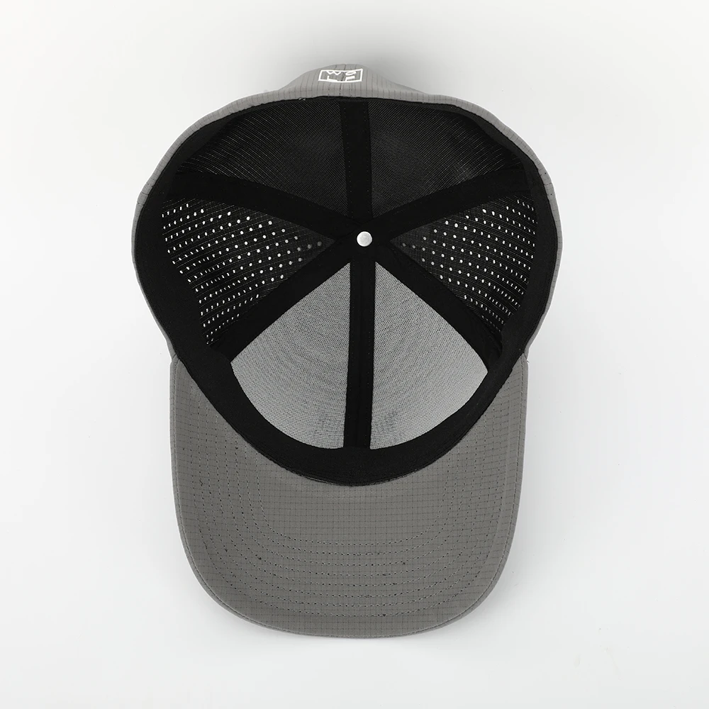 BSCI Oem Custom Logo Adults 6 Panel Flex Fitted Baseball Cap,Laser Cut Hole Gorras,Plain Sport Quick Dry Fit Waterproof Hat