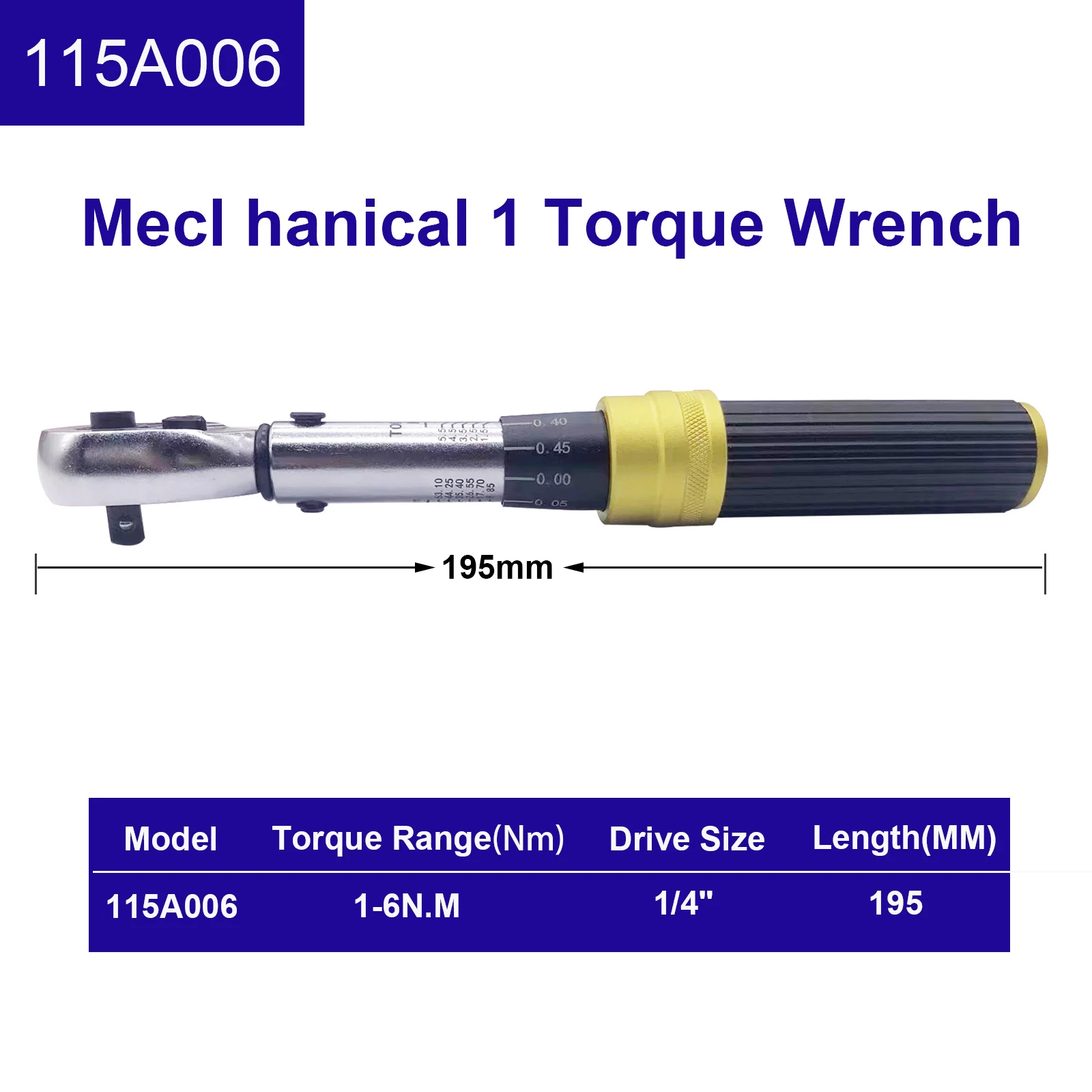 Top Sale Torque Wrench 1-6 Nm/2-20NM/5-25NM 1/4 Inch Driver Adjustable Preset Torque Wrench Manual Torque Wrench