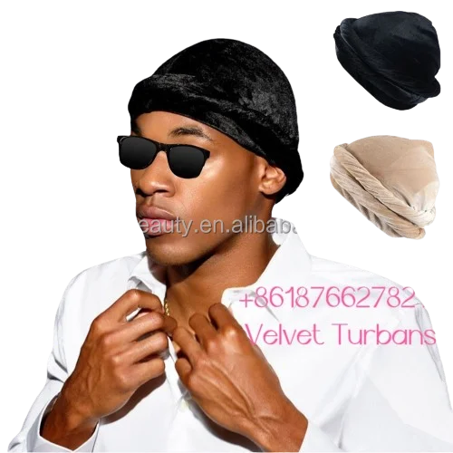 factory wholesale winter latest solid colors pleuche beanie hats velvet turban for men