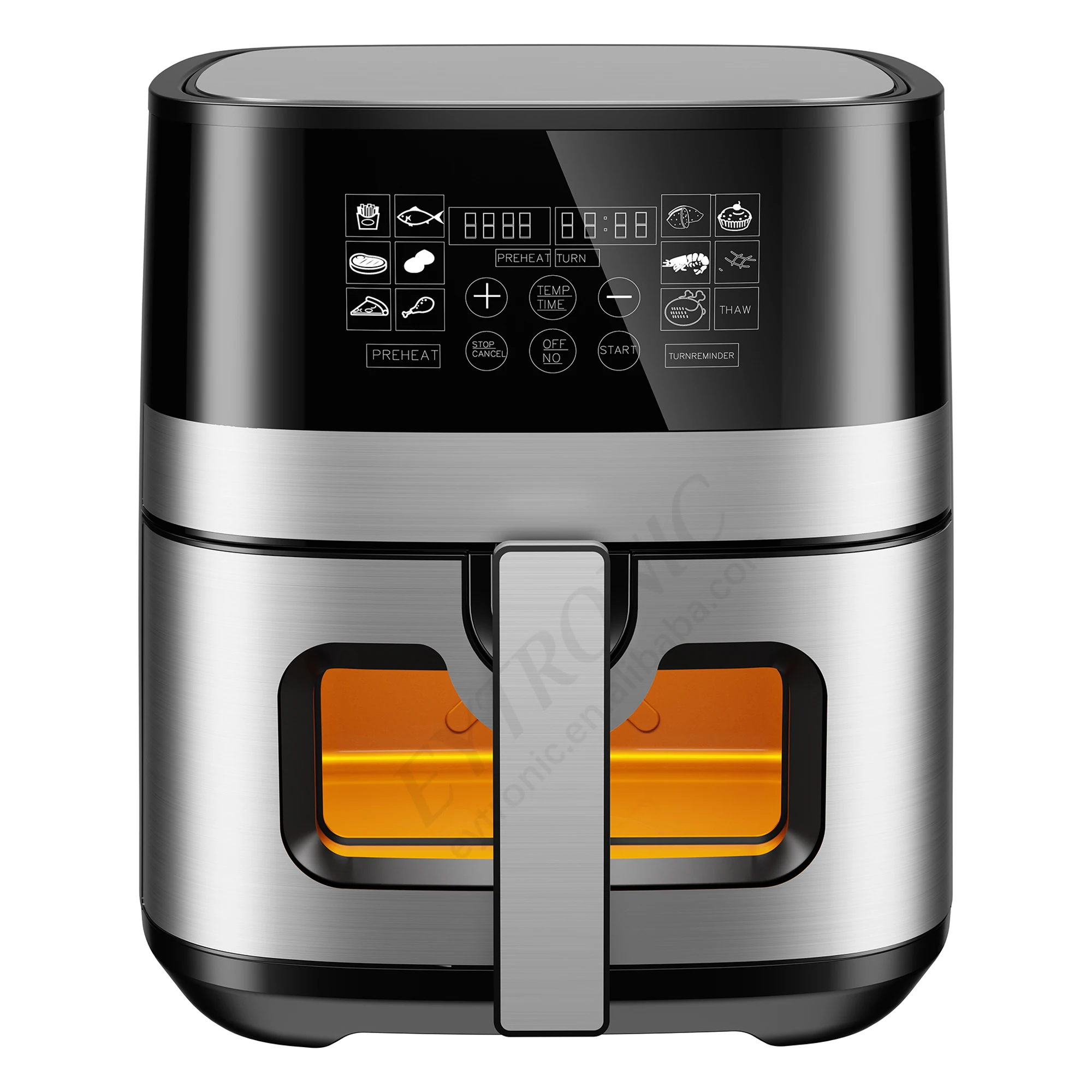 7L Dual Heater No Oil Fast Cooking 2 Heating Deep Oven Stainless Steel Liner Smart Touch Screen Control Air Fryer