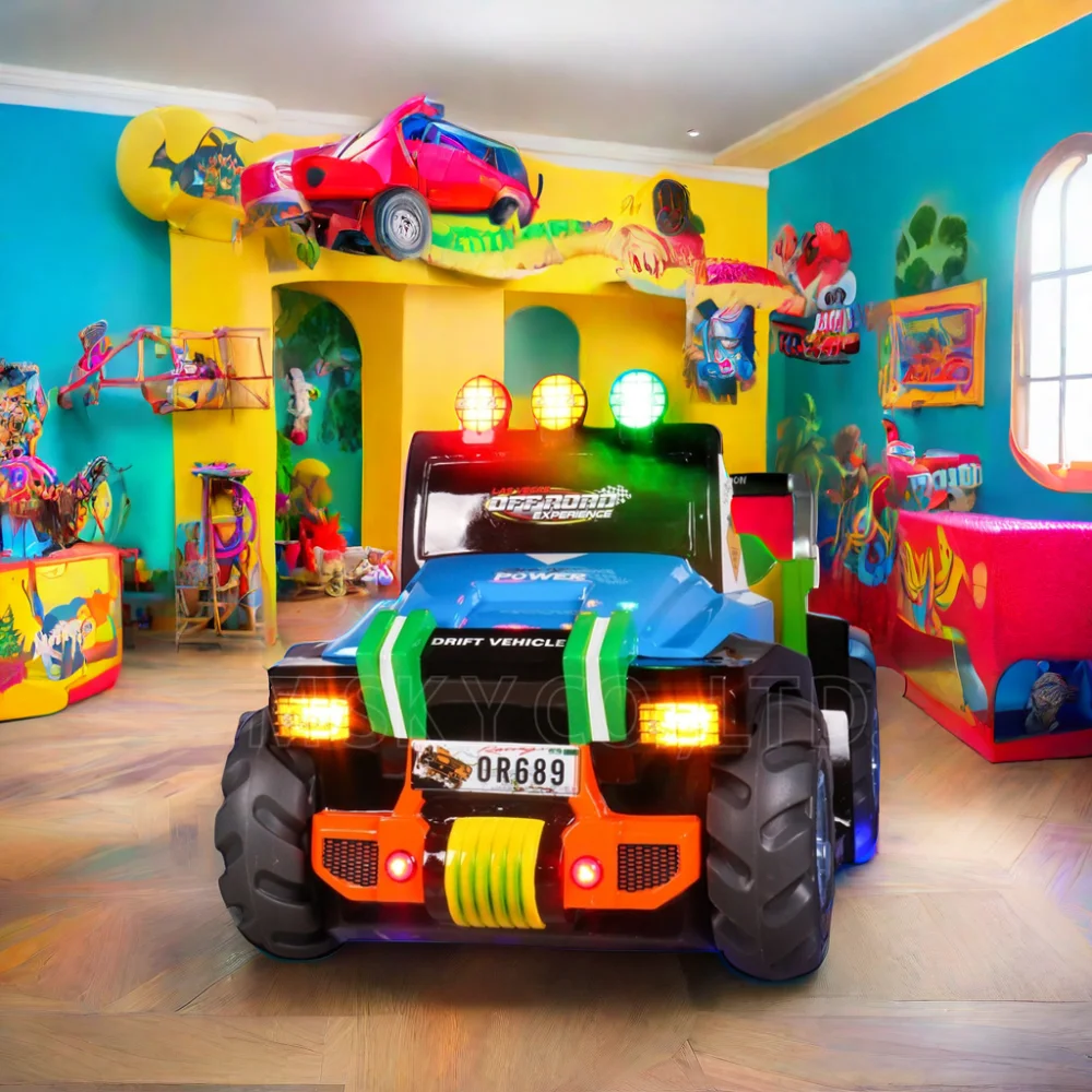 2024 Cool Car Kids Coin-Operated 3D Video Racing Games Machine Indoor Amusement with Theme Park Fiberglass Swing Kiddie Rides