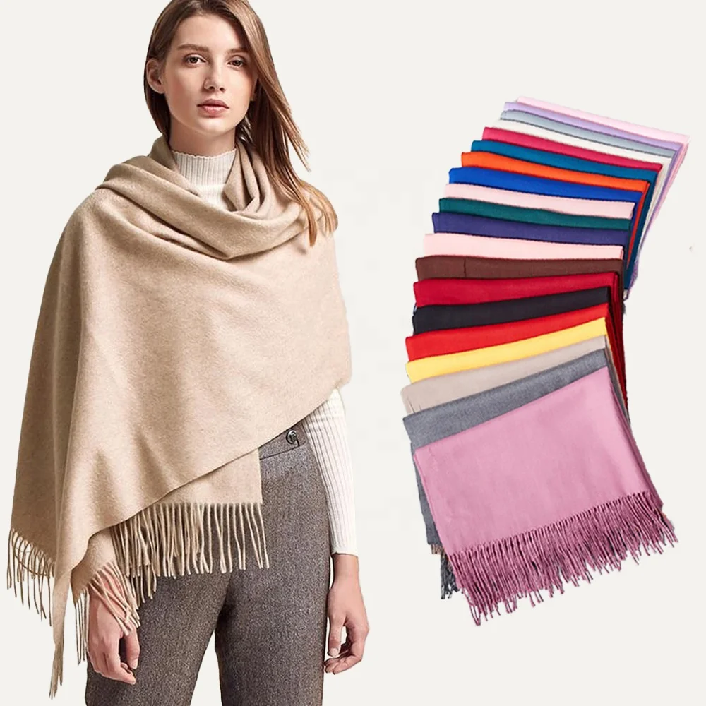 Fashion Lady Warm Long Pure Color Shawl Cashmere Winter Scarf Womens cashmere pashmina scarf