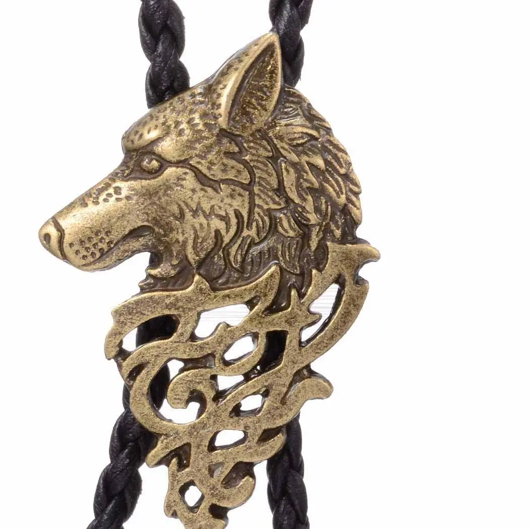 Fashion Personality Solid Poirot Necklace Rope Leather Necklace Adjustable Bull Head Retro Shirt Chain Necklace