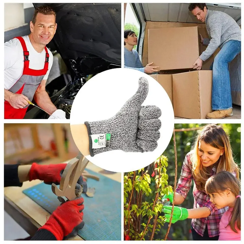 UT 2024 HPPE ANSI CUT A5 High Quality Safety Gloves Anti Cutting Level 5 Work Protective Gloves Kitchen