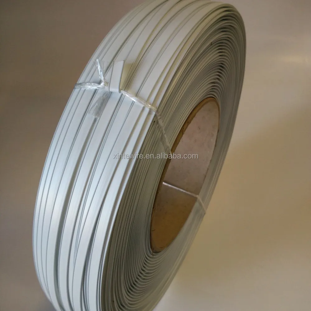 White clipband 8mmx600m, 0,6mm PP/steelwire bag closures Roll -Double Wire twist ties/clipband
