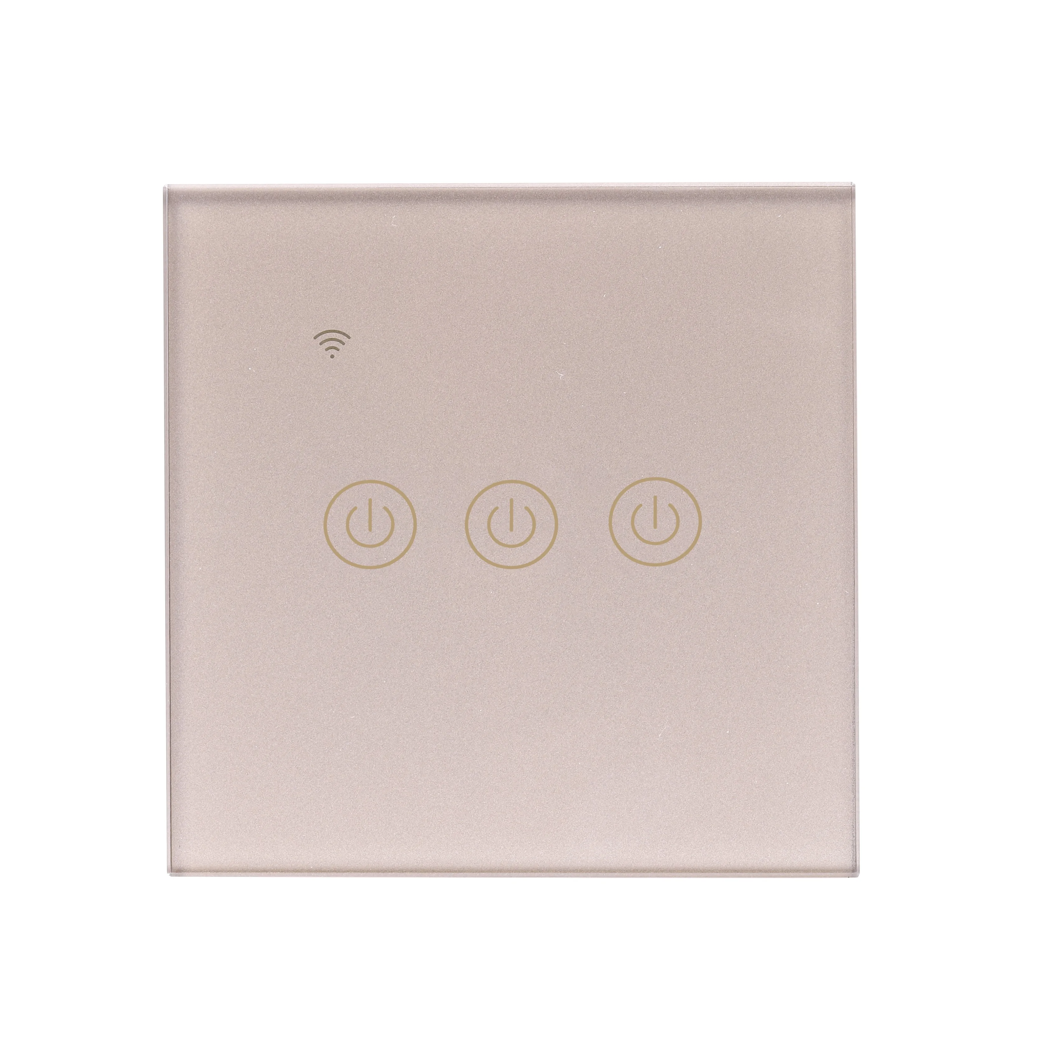 zigbee Gold 2 gang EU Standard Tuya APP Touch Wall Switch Smart Light Switch Glass Panel Light Smart Light Switch Glass Screen