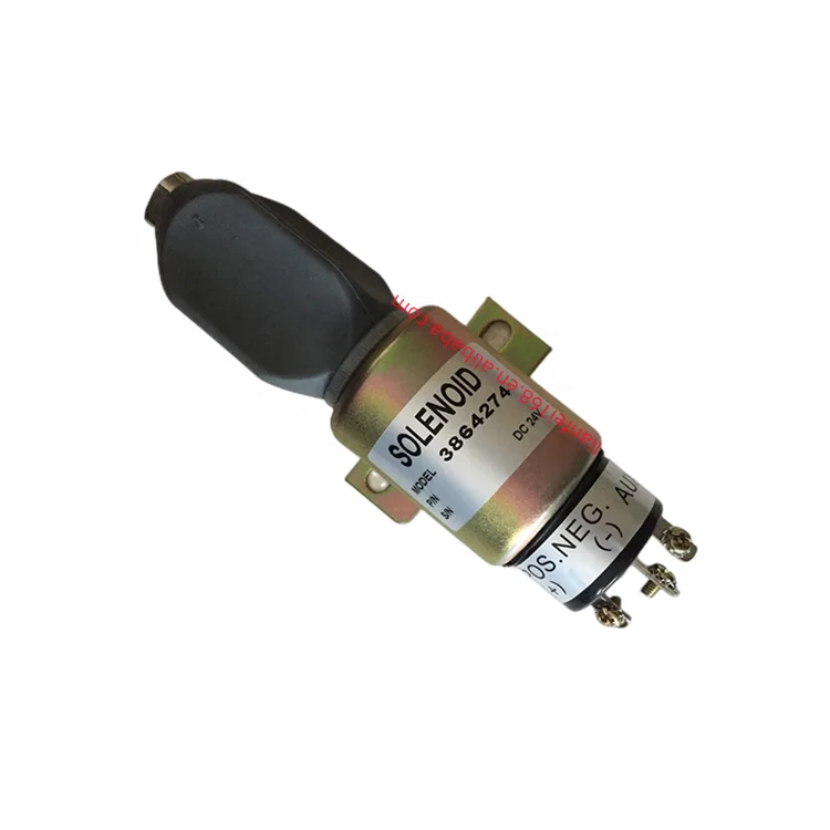 24V Fuel Shutdown Solenoid 3864274 SA-39933-24 1751-2467U1B1S5A 6B5.9 Excavator Flameout solenoid stop switch