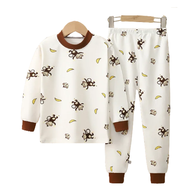 Little Boy cartoon Printing 100% Cotton Long Sleeve Pullover Jogger Pants 2pcs Outfit Kids Clothes Boy Clothing Sets