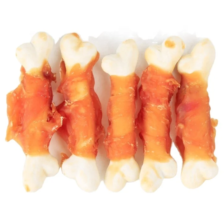 
Hot sale natural chicken wrapped bone pet food and dog treats 