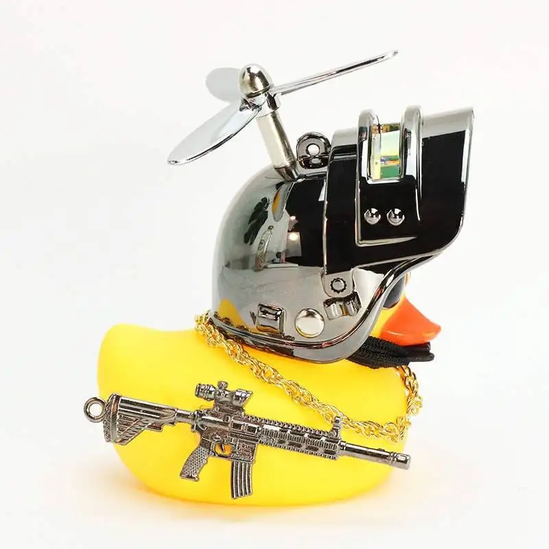 camoflange color Bicycle Bell Broken Wind Helmet Small Yellow Duck bell with toy gun