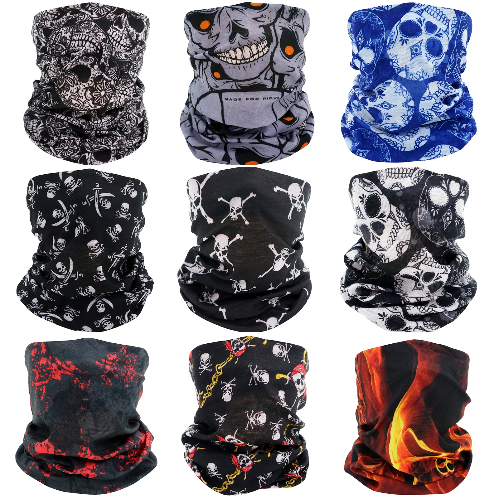 Wholesale Custom Summer Fishing Cycling UV Protection Face Cover Mask Multifunctional Tube Headwear Bandanas Neck Gaiter Scarf