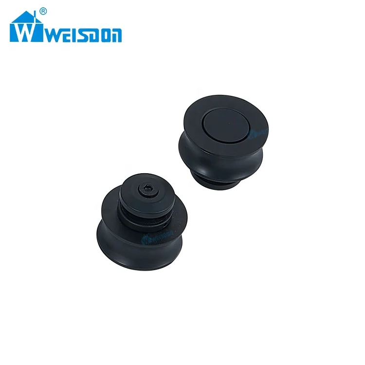 Factory Direct Frameless Sliding Corner Handle Rail System Screw Roller Black Full Set Shower Room Hardware Without Glass