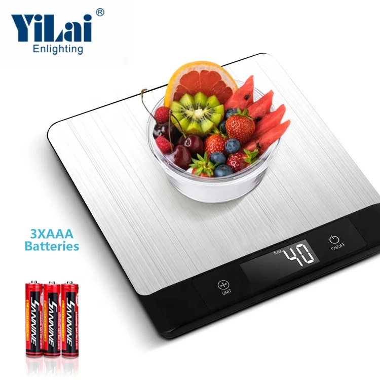 
Popular OEM Service Acceptable Stainless Steel Anti Finger Print Digital Smart Nutrition Kitchen Smart Food Weighing Scale 