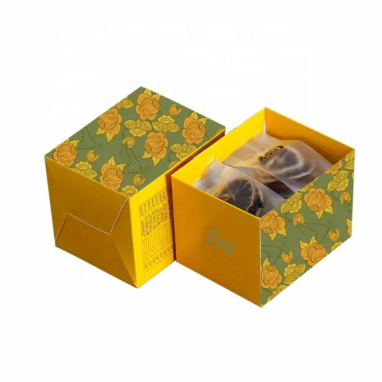 Custom Paper Card Color Printing Box Flower Tea Coffee Package Boxes With Logo Custom Printed Tea Packaging Box