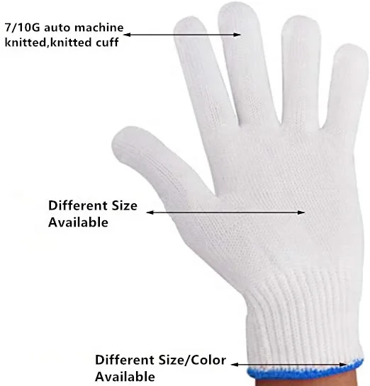 Cotton Thread White Gloves Cotton Yarn Gloves Wholesale Wear-resistant Durable Labor Protection Gloves