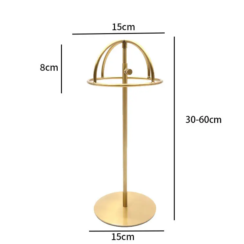Line Design Adjustable Hat Display Rack Black Powder Coated Metal Stainless Steel Cap Holder Hat Display Stand