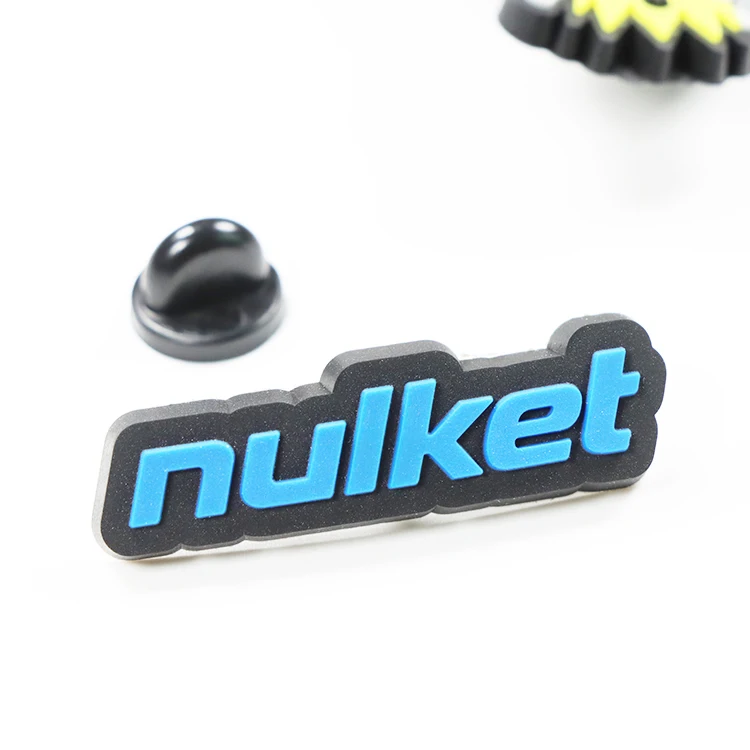 custom logo pvc plastic pin badge with pin