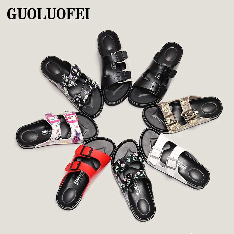 summer slippers casual quality home indoor outdoor men pu leather slippers for men