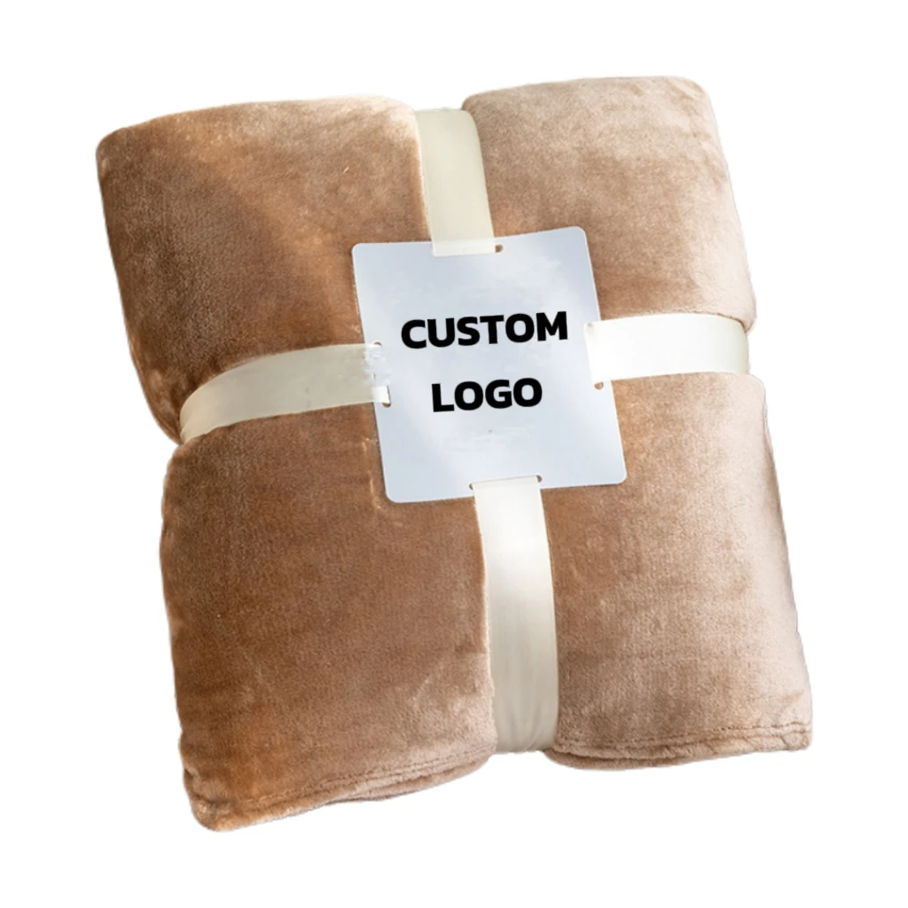Fleece Throw Blanket Custom Printed Fabric Solid Flannel Warm and Cozy Soft Fuzzy Plush Plaid 100% Polyester Adults Knitted